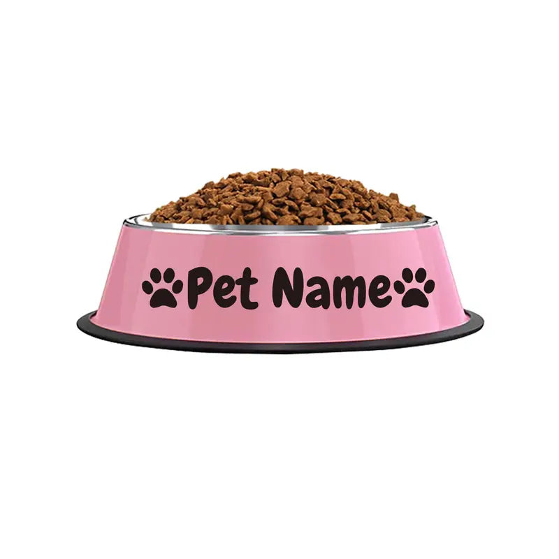 Personalized Non-Slip Stainless Steel Pet Bowl with Custom Name - Ideal for Cats and Dogs, Perfect for Food and Water Supplies