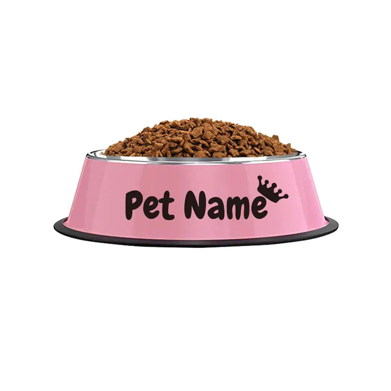 Personalized Non-Slip Stainless Steel Pet Bowl with Custom Name - Ideal for Cats and Dogs, Perfect for Food and Water Supplies