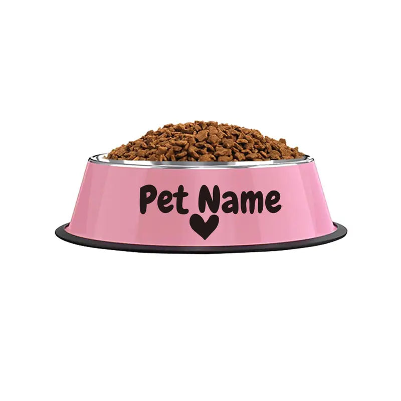 Personalized Non-Slip Stainless Steel Pet Bowl with Custom Name - Ideal for Cats and Dogs, Perfect for Food and Water Supplies