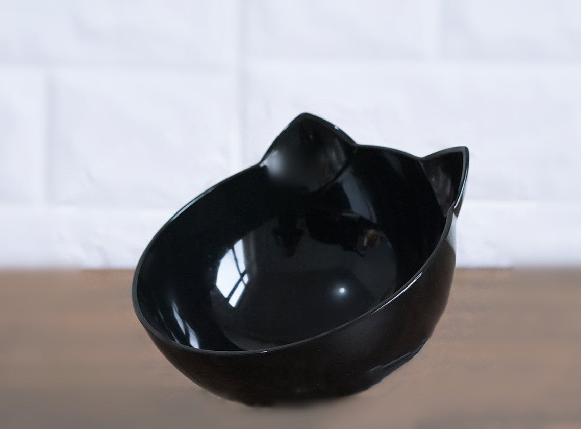 New Inclined Food Cat Ear Oblique Mouth Transparent Single Pet Bowl