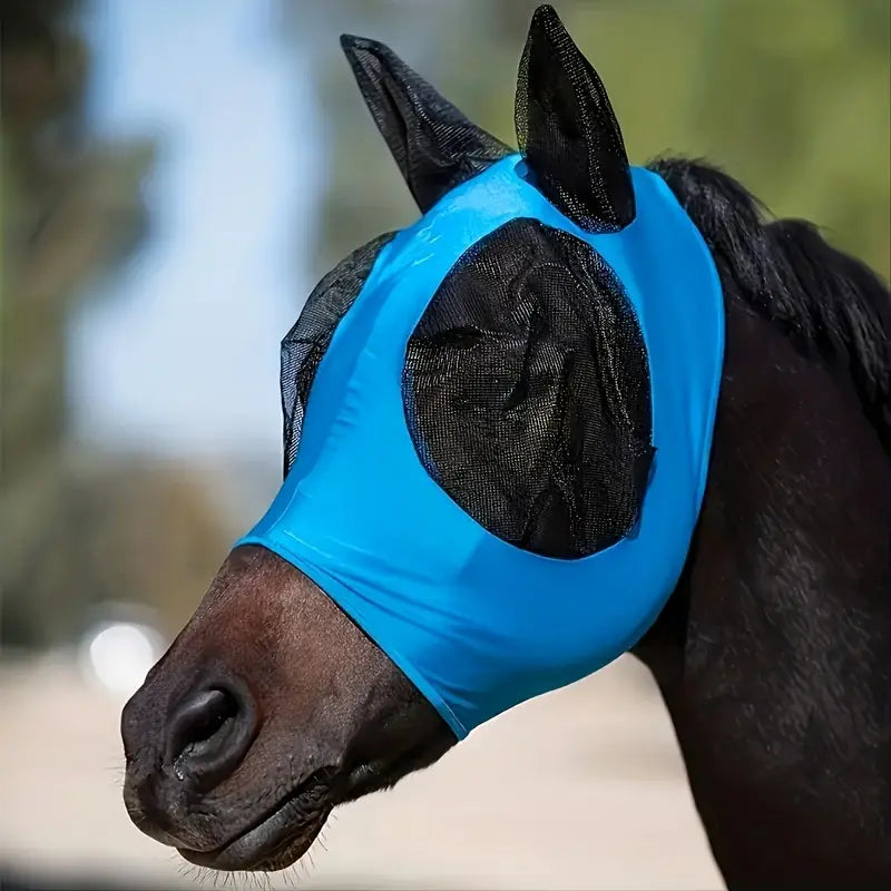 Breathable Horse Mask, Comfortable Mesh Horse Fly Mask With Ear, Equestrian Supplies