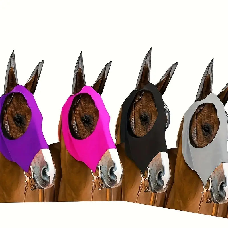 Breathable Horse Mask, Comfortable Mesh Horse Fly Mask With Ear, Equestrian Supplies