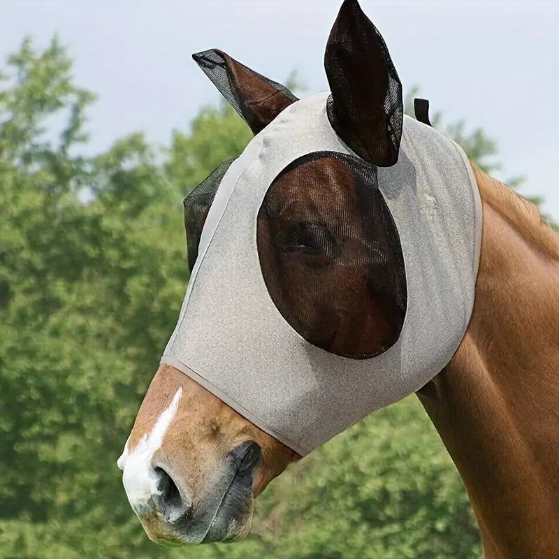 Breathable Horse Mask, Comfortable Mesh Horse Fly Mask With Ear, Equestrian Supplies