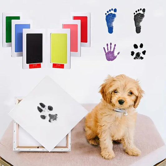 Safe Touchless Ink Pad for Pet Paw Prints, Handprints & Footprints - Black Ink, Easy-to-Use Dog Supplies