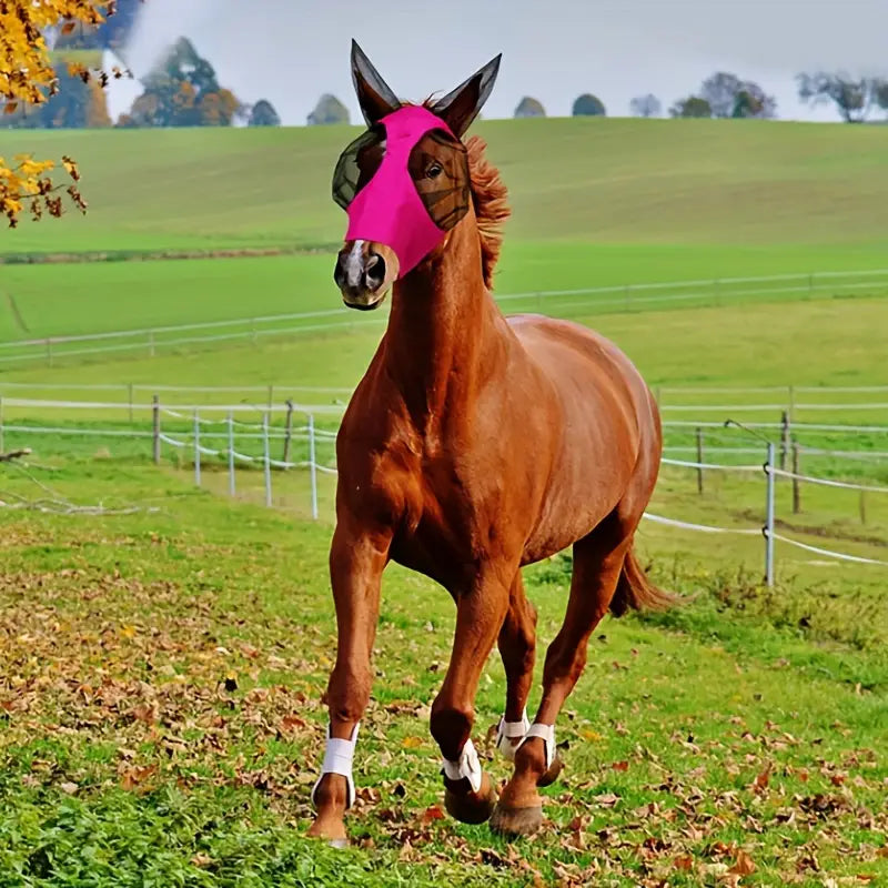 Breathable Horse Mask, Comfortable Mesh Horse Fly Mask With Ear, Equestrian Supplies